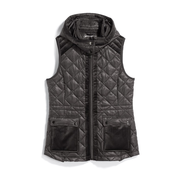 EUC Bagatelle Maya Velvet Trim Puffer Vest in XS - Picture 1 of 4